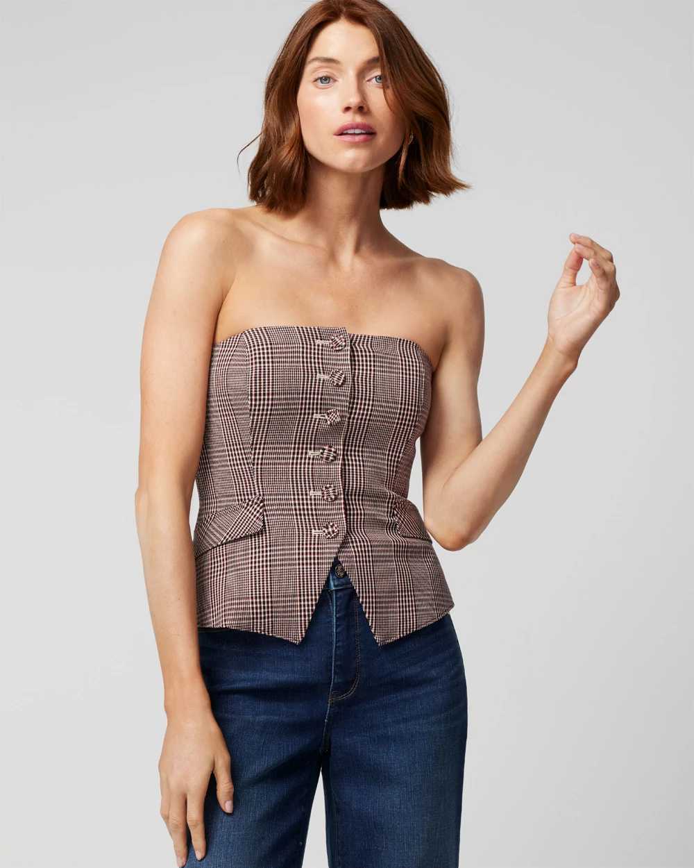 Plaid Bustier White House Black Market